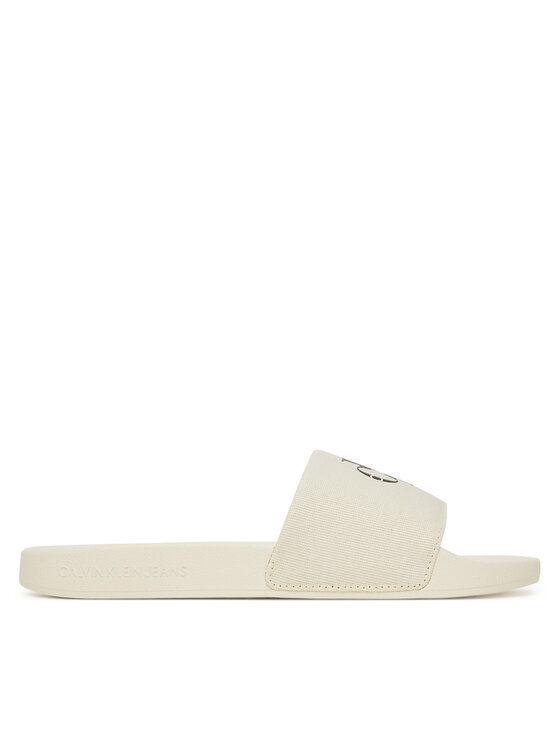 Calvin Klein Jeans Japonki Slide Monogram Wn Logo Ck YW0YW01967 Beżowy