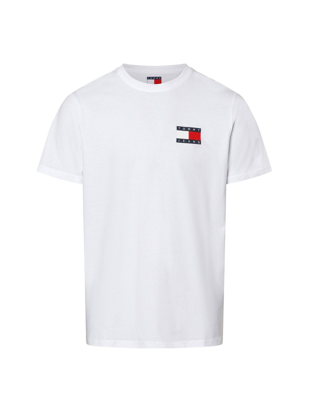 Tommy Jeans Koszulka męska - TJM SLIM ESSENTIAL FLAG TEE Mężczyźni Bawełna biały, XL