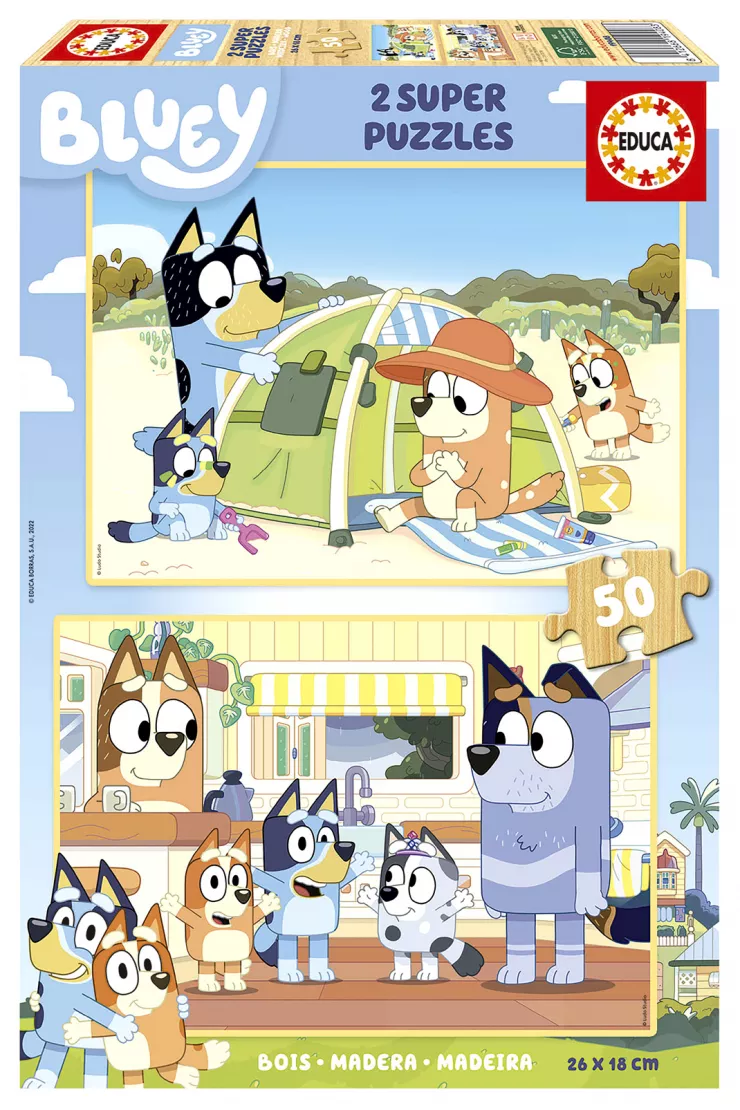 Puzzle drewniane 2x50 el. Blue