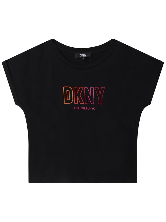 DKNY T-Shirt D35S82 S Czarny Regular Fit