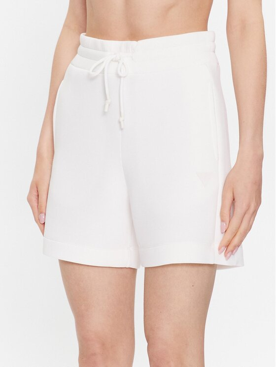 Guess Szorty sportowe Elly V2YD10 K7UW2 Biały Relaxed Fit