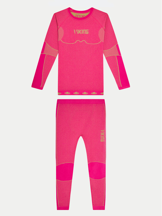 Viking Komplet bielizny termoaktywnej Riko Kids Set 500/14/3030/48 Różowy Skinny Fit