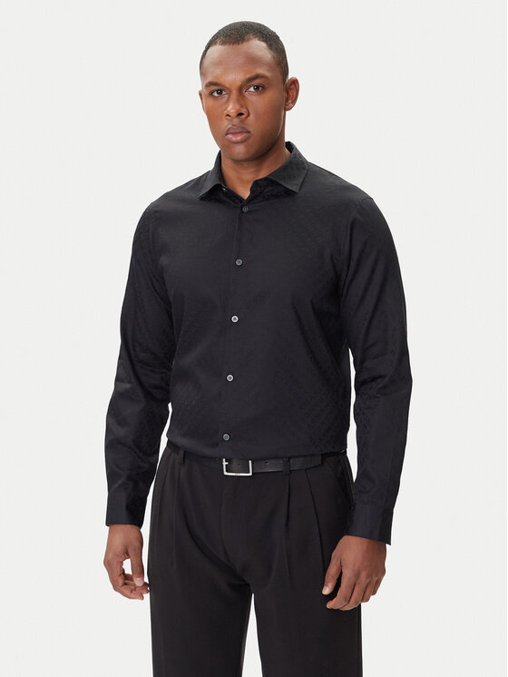 Armani Exchange Koszula XM001142 AF13131 FC022 Czarny Regular Fit