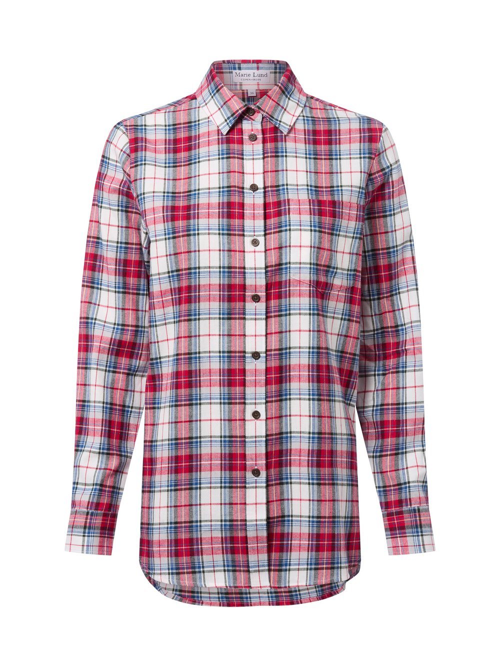 Marie Lund Bluzka damska Kobiety Regular Fit Bawełna czerwony w kratkę, 40
