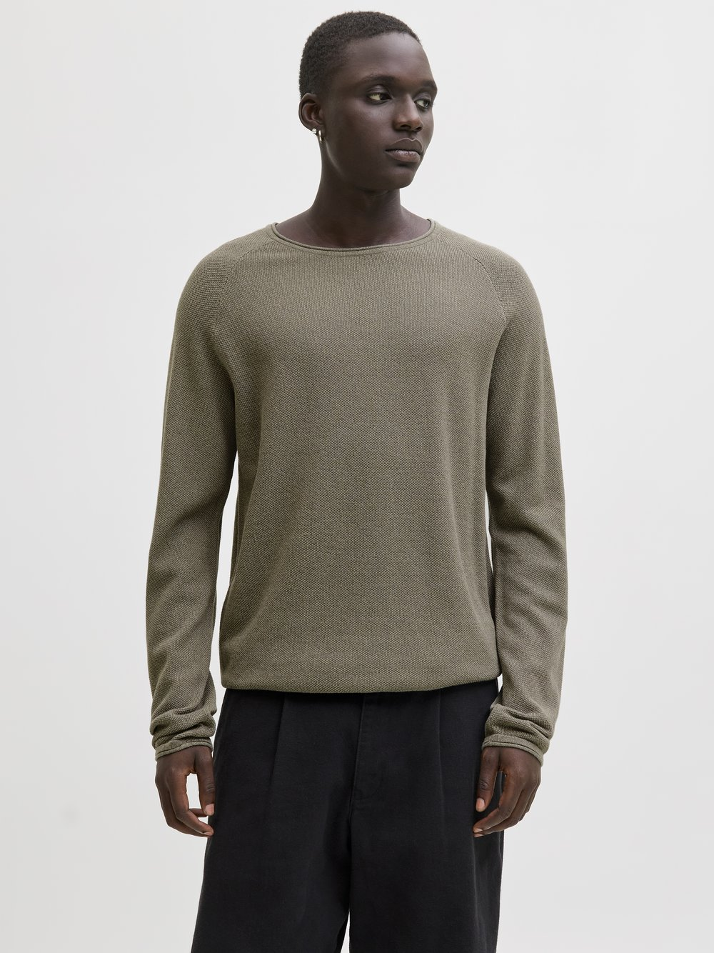 Jack & Jones Sweter męski Mężczyźni Bawełna zielony, M