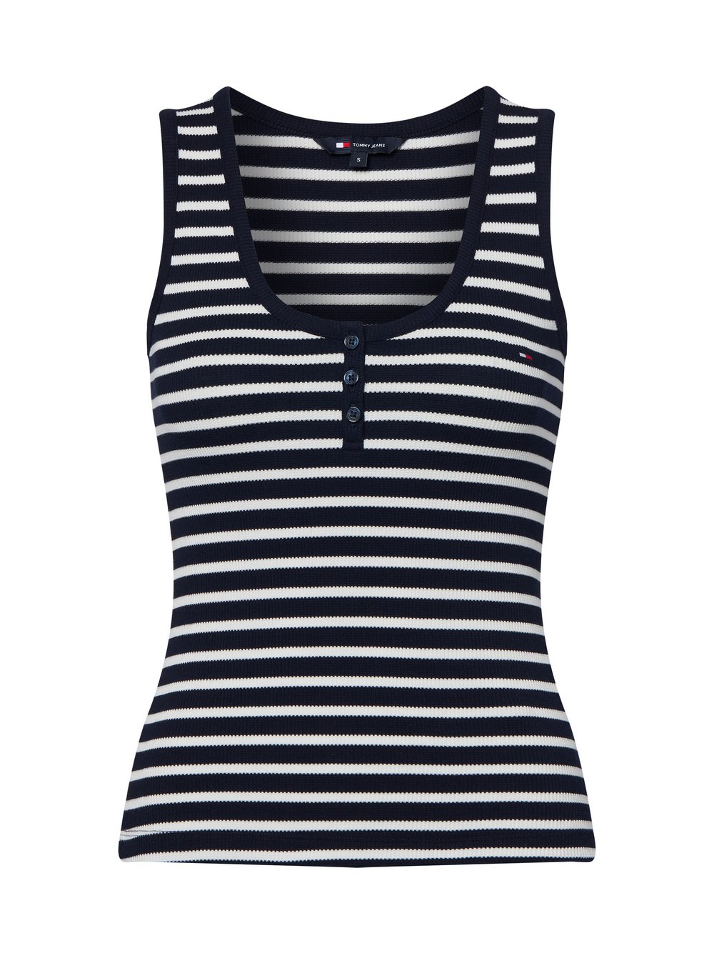 Tommy Jeans Damski top z dzianiny Kobiety Bawełna niebieski|biały, M