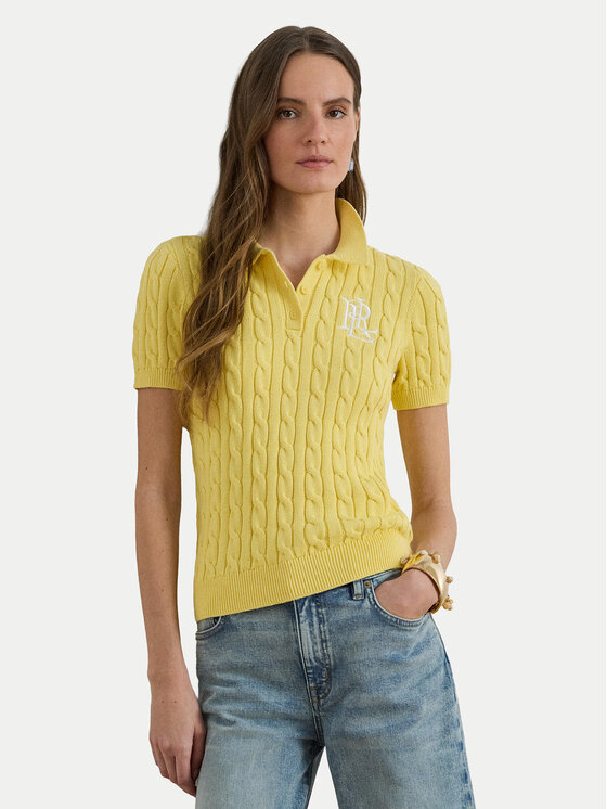 LAUREN RALPH LAUREN Sweter 200932224017 Żółty jasny Slim Fit