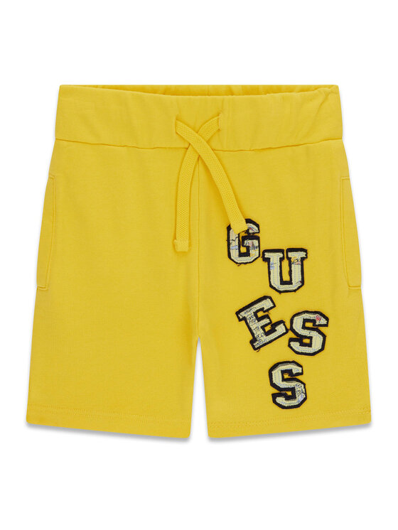 Guess Szorty sportowe N6GD02 KA6R4 Żółty Regular Fit