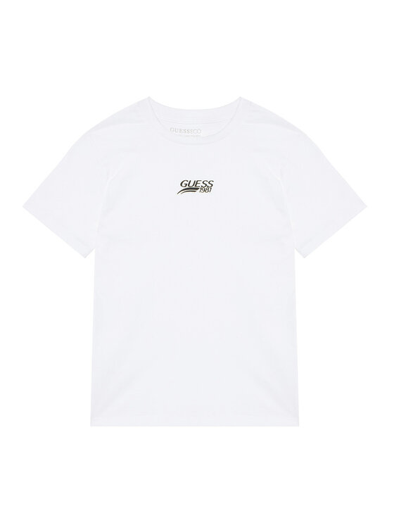 Guess T-Shirt L6RI10 K8HM4 Biały Regular Fit
