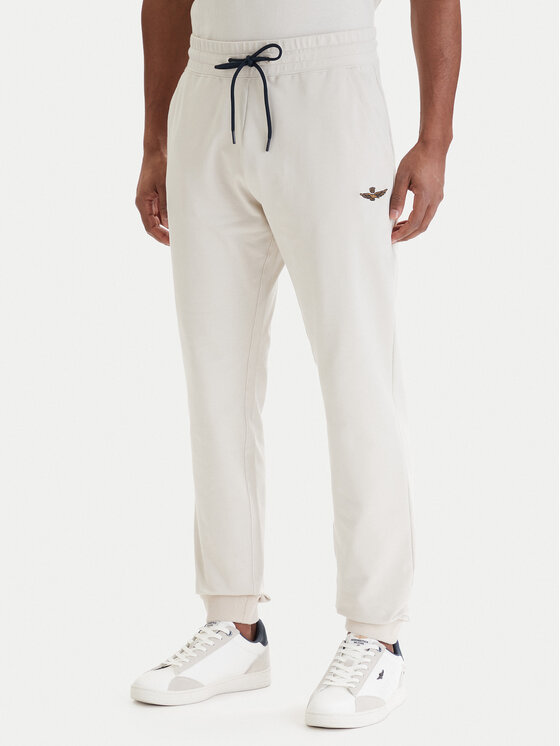 Aeronautica Militare Spodnie dresowe 261PF1008UF00674 Beżowy Regular Fit