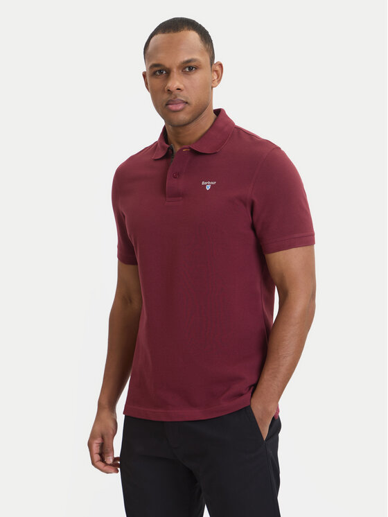 Barbour Polo Tartan MML0012RE53 Bordowy Tailored Fit