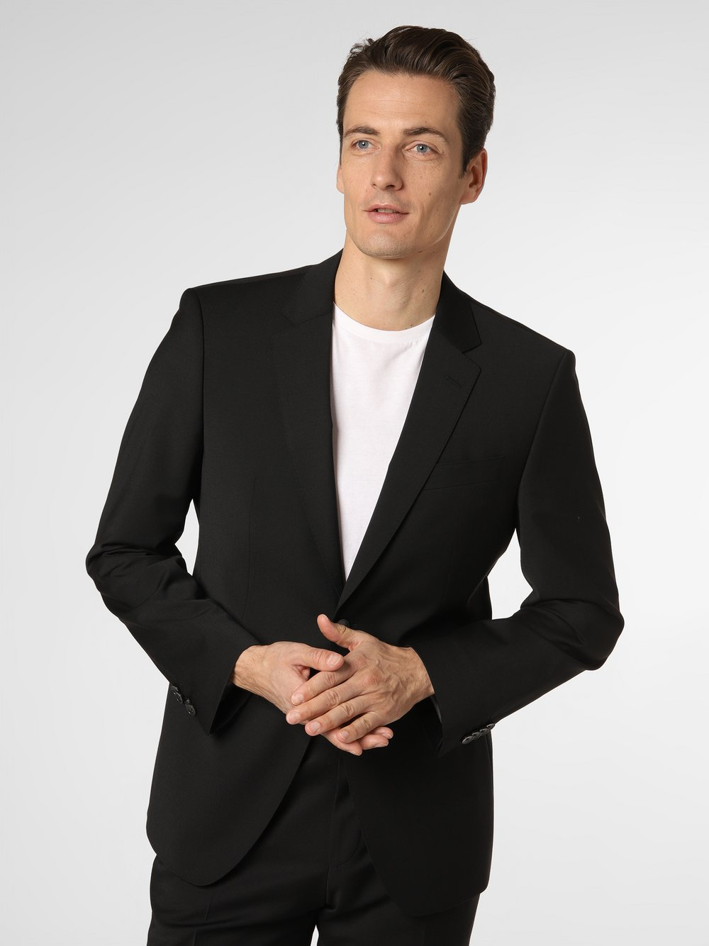 BOSS Męska marynarka od garnituru modułowego Mężczyźni Slim Fit wełna ze strzyży czarny, 56