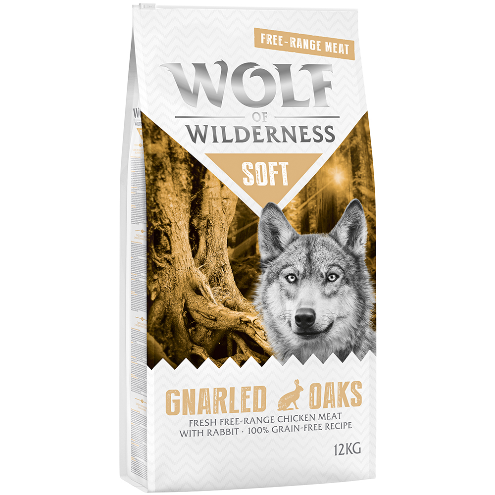 Dwupak Wolf of Wilderness "Soft & Strong", 2 x 12 kg - Gnarled Oaks, kurczak i królik z wolnego wybiegu
