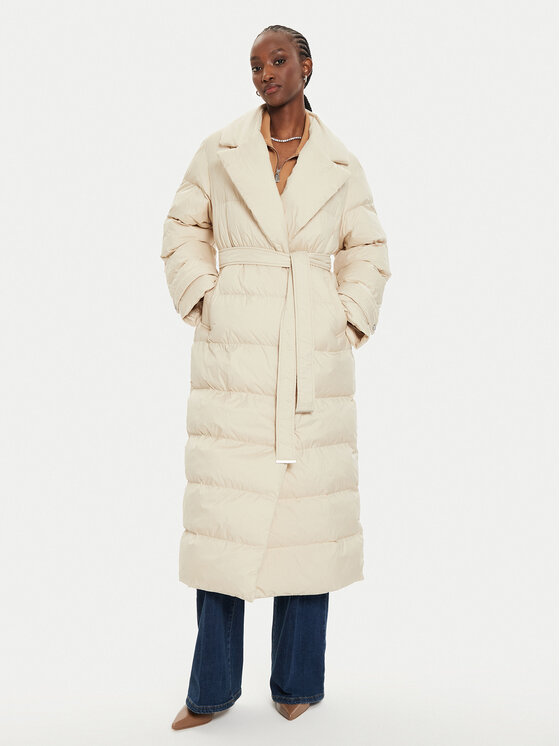 PINKO Kurtka zimowa Taccuino 103829 A0L5 Écru Regular Fit