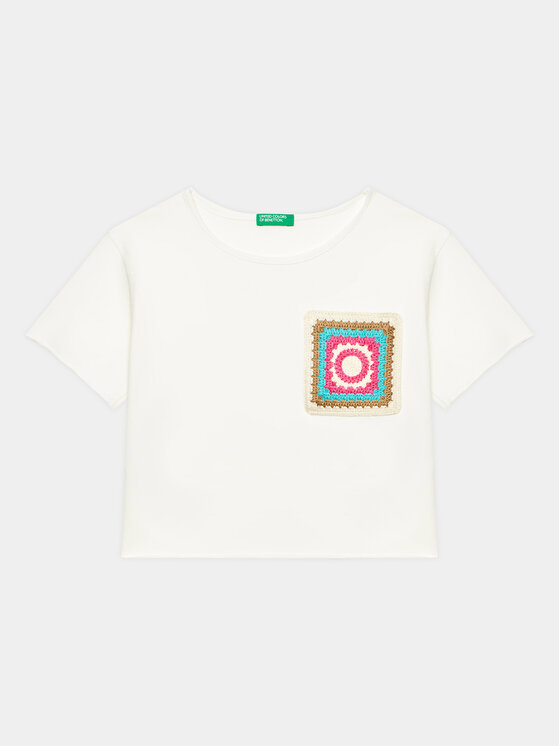 United Colors Of Benetton T-Shirt 3LHAC10BV Biały Regular Fit