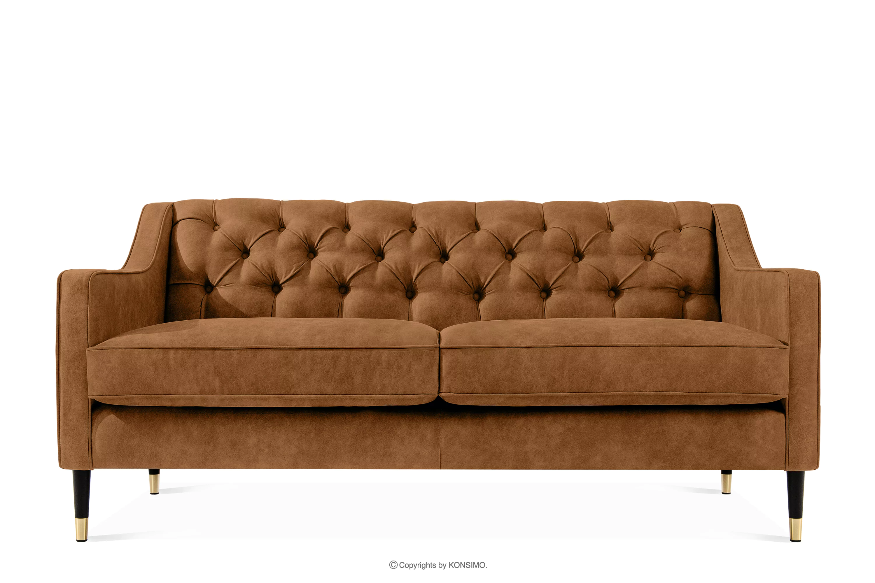 Sofa dwuosobowa w eleganckim stylu rudy NOMUS