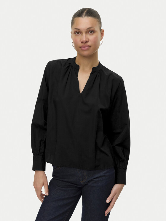 Vero Moda Bluzka Fanni 10336937 Czarny Loose Fit