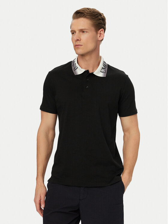 Emporio Armani Polo EM000571 AF20432 UC001 Czarny Regular Fit