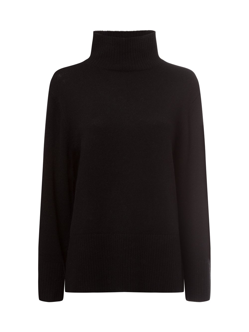 Marie Lund Damski sweter z dzianiny wykonany z wełny merynosów Kobiety Wełna merino czarny, XS