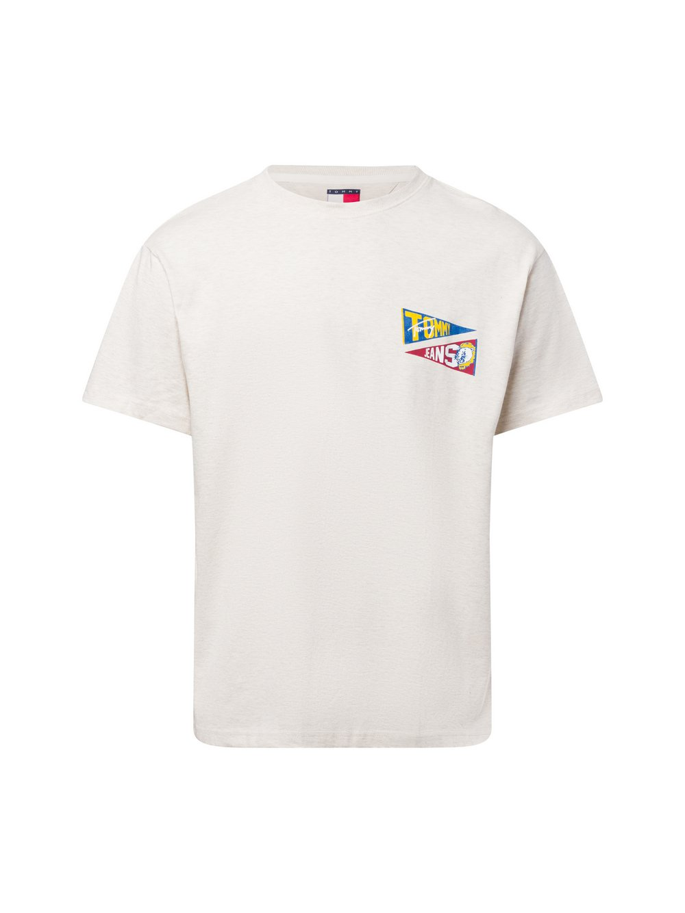 Tommy Jeans Koszulka męska - Uni Flag Tiger Tee Mężczyźni Bawełna beżowy, S