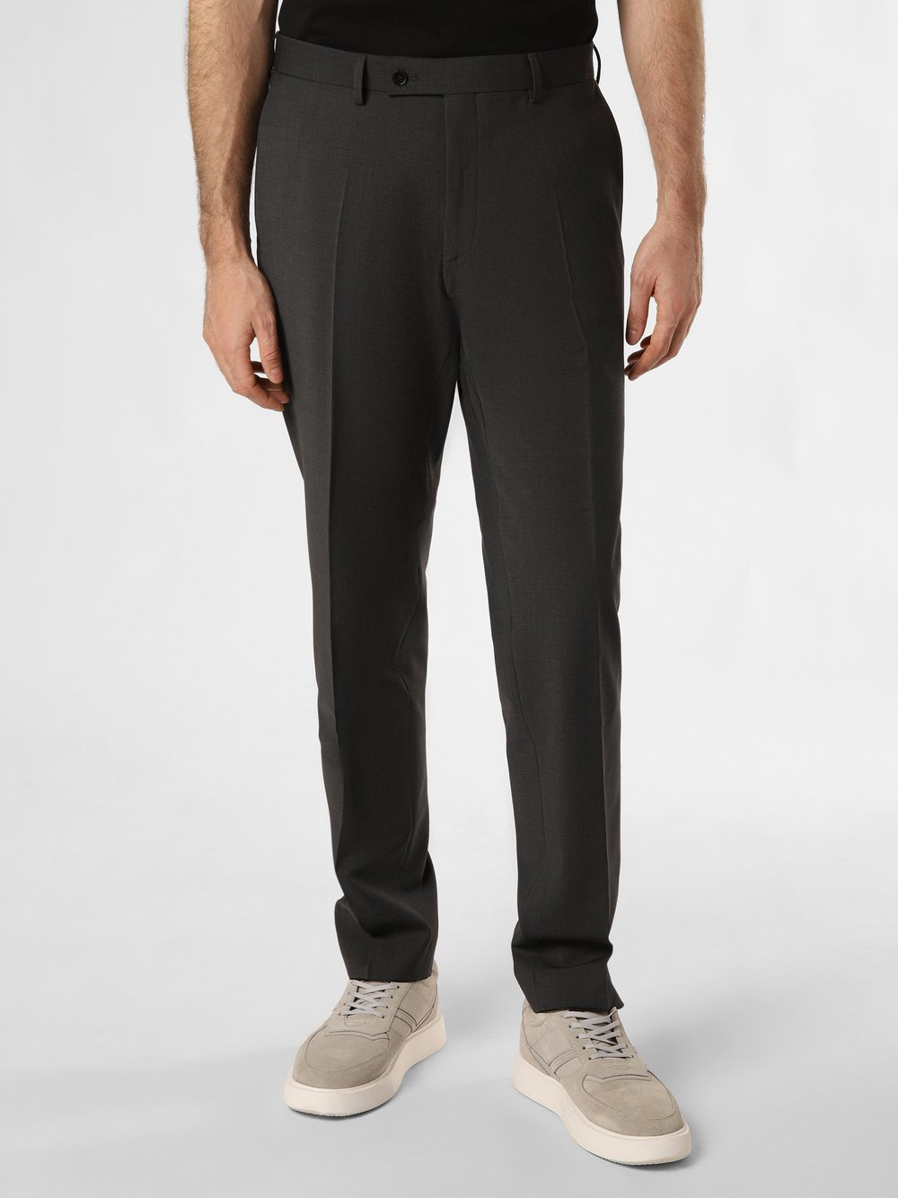 Finshley & Harding Spodnie - Carter Mężczyźni Regular Fit Wełna szary, 27