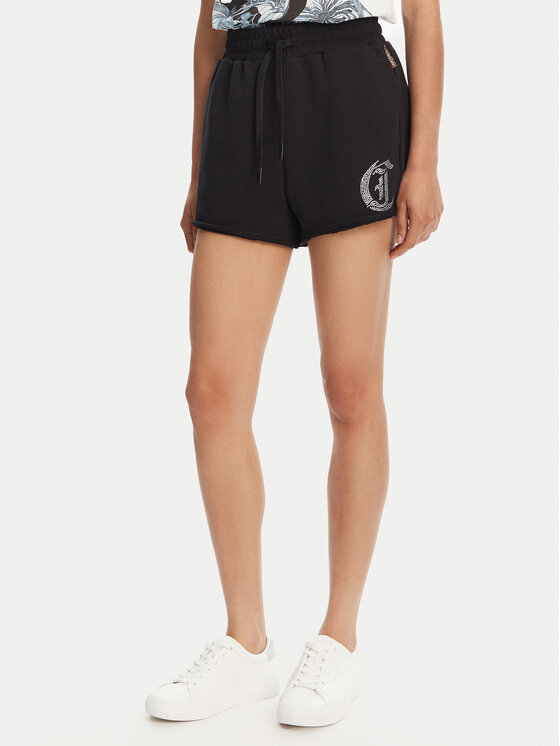 Just Cavalli Szorty sportowe 78PADE08 Czarny Loose Fit