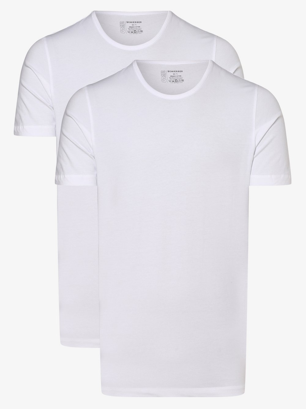 Schiesser T-shirty pakowane po 2 szt. Mężczyźni Bawełna biały, 5