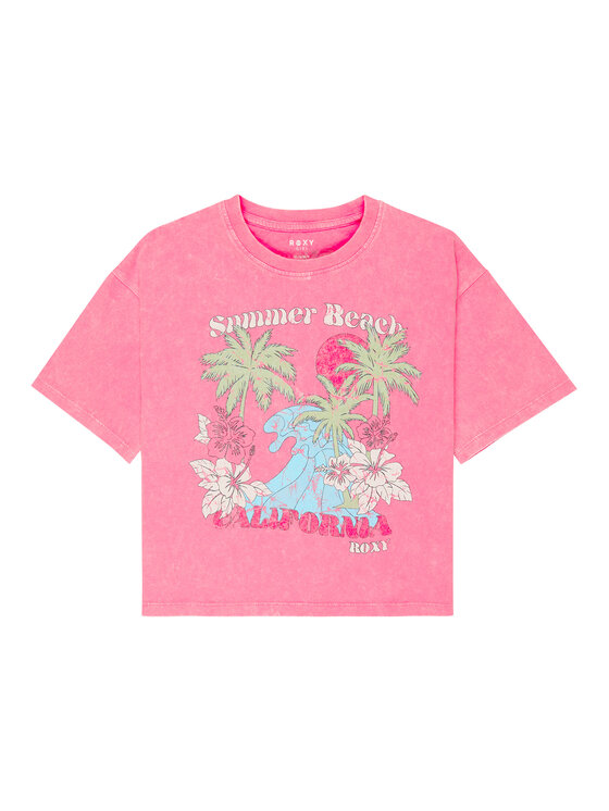 Roxy T-Shirt Daisy Season ERGZT04138 Różowy Regular Fit