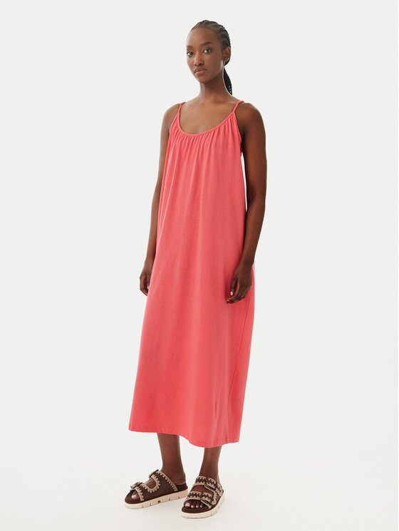 Vero Moda Sukienka letnia Luna 10286077 Koralowy Regular Fit