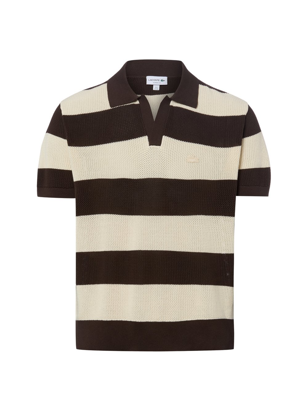 Lacoste Męska koszulka polo z dzianiny Mężczyźni Bawełna beżowy|brązowy|wielokolorowy, 4