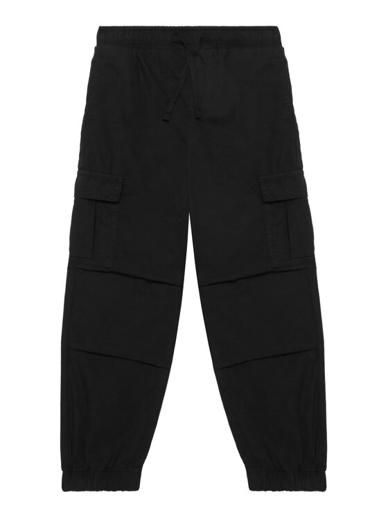 Guess Spodnie materiałowe L6GB05 WR470 Czarny Regular Fit