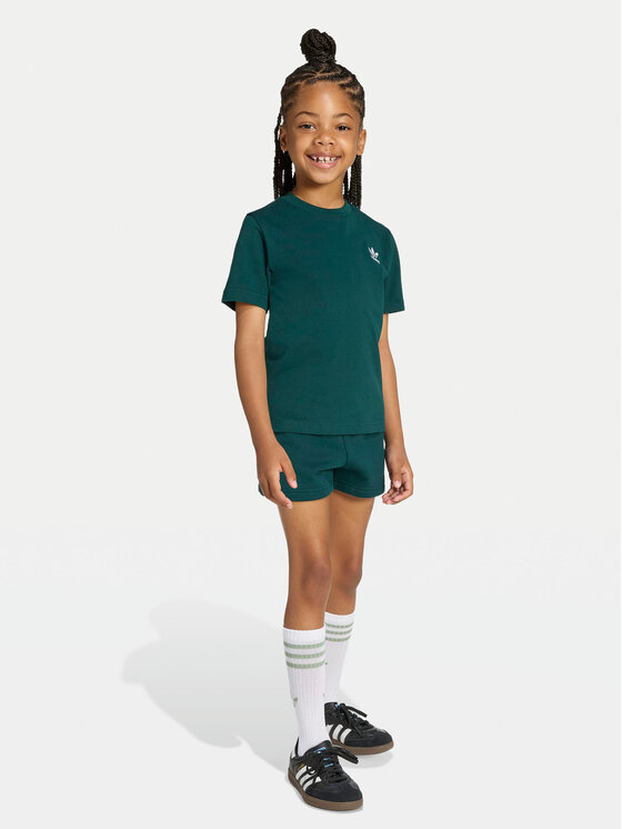 adidas Komplet t-shirt i spodenki JY4875 Zielony Regular Fit