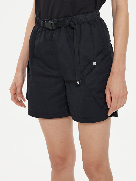 Converse Szorty sportowe W Utility Festival Short 10026395-A03 Czarny Regular Fit