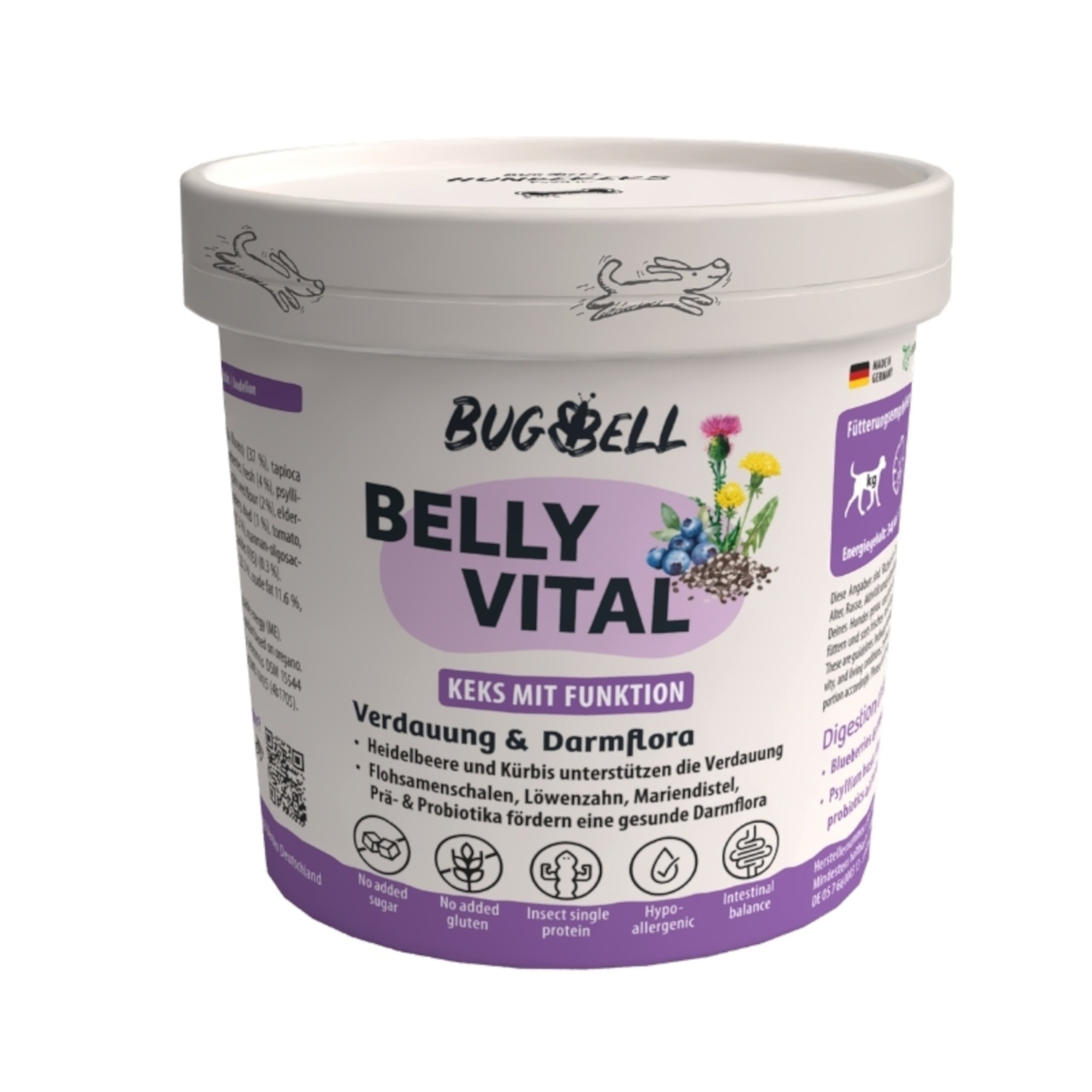 BugBell BugKeks Insect, owady, jagody i psyllium - 16 x 150 g