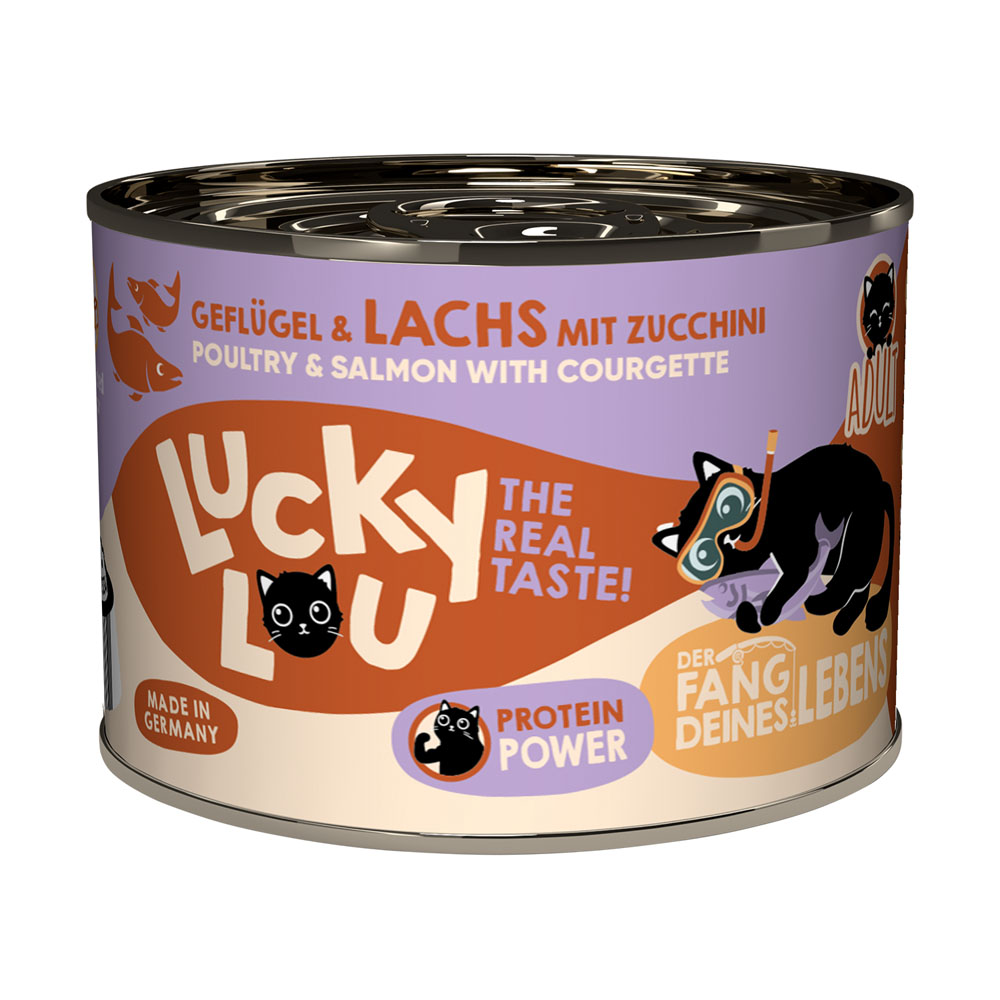 Korzystny pakiet Lucky Lou Adult, 24 x 200 g - Drób i łosoś