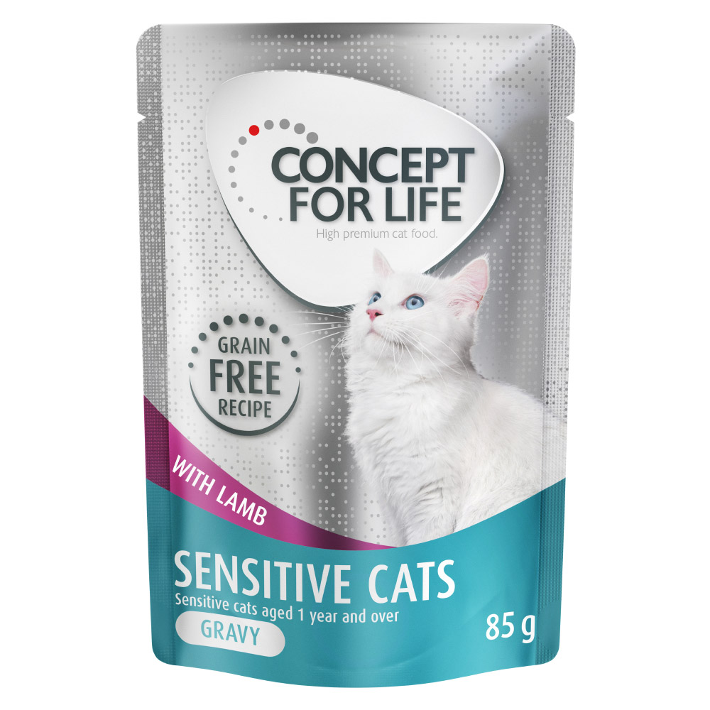 Concept for Life Sensitive Cats w sosie, jagnięcina - bez zbóż - 48 x 85 g