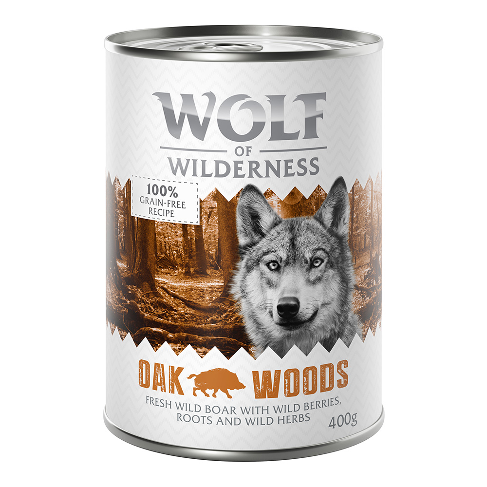 Wolf of Wilderness Monoprotein Adult, 6 x 400 g - Oak Woods, dzik