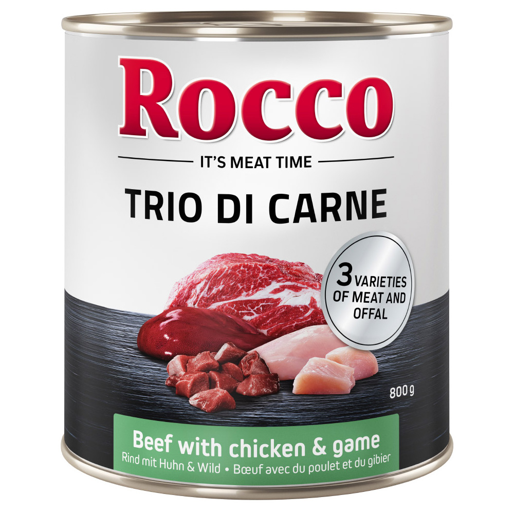 Rocco Classic Trio di Carne - Wołowina, kurczak i dziczyzna, 24 x 800 g