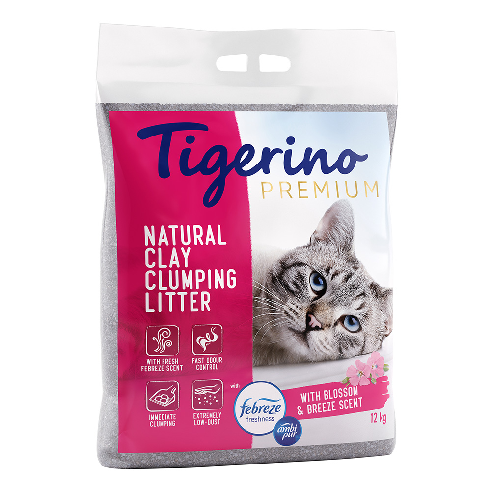 Tigerino Premium, żwirek dla kota - Ambi Pur, świeży zapach kwiatów - 12 kg