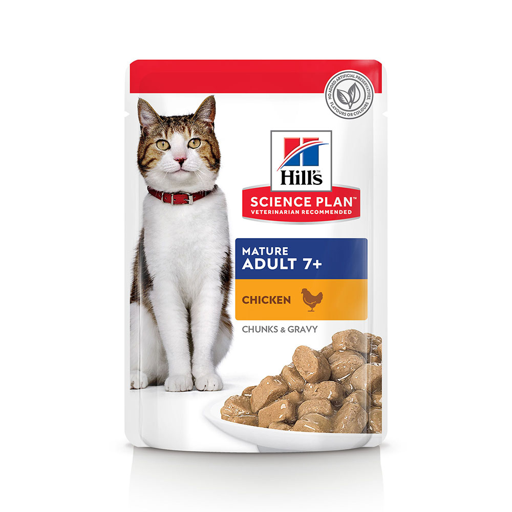 Hill's Science Plan Mature Adult 7+, ryba morska i kurczak - Kurczak, 48 x 85 g