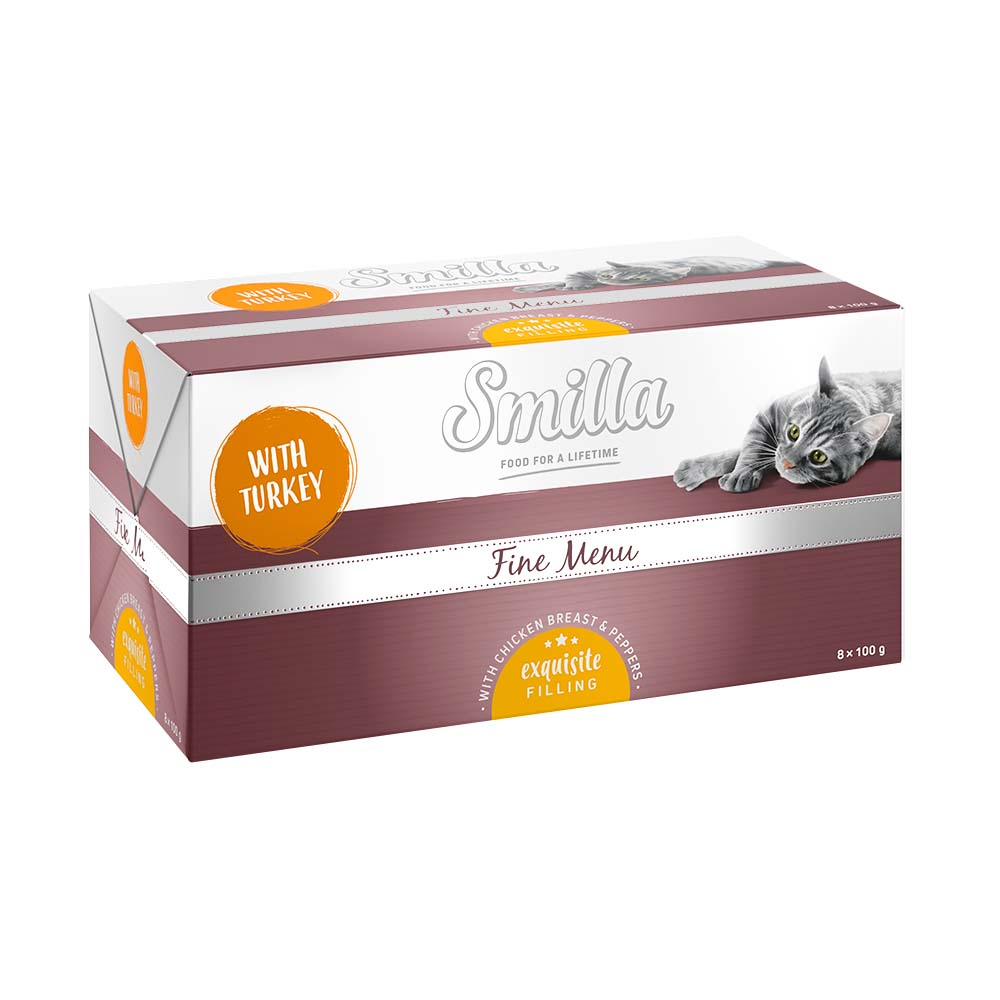 Smilla Fine Menu, z nadzieniem, 24 x 100 g - Indyk, pierś z kurczaka, papryka