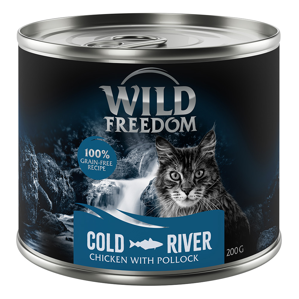 Wild Freedom Adult, 6 x 200 g - bezzbożowa receptura - Cold River – Łosoś i kurczak