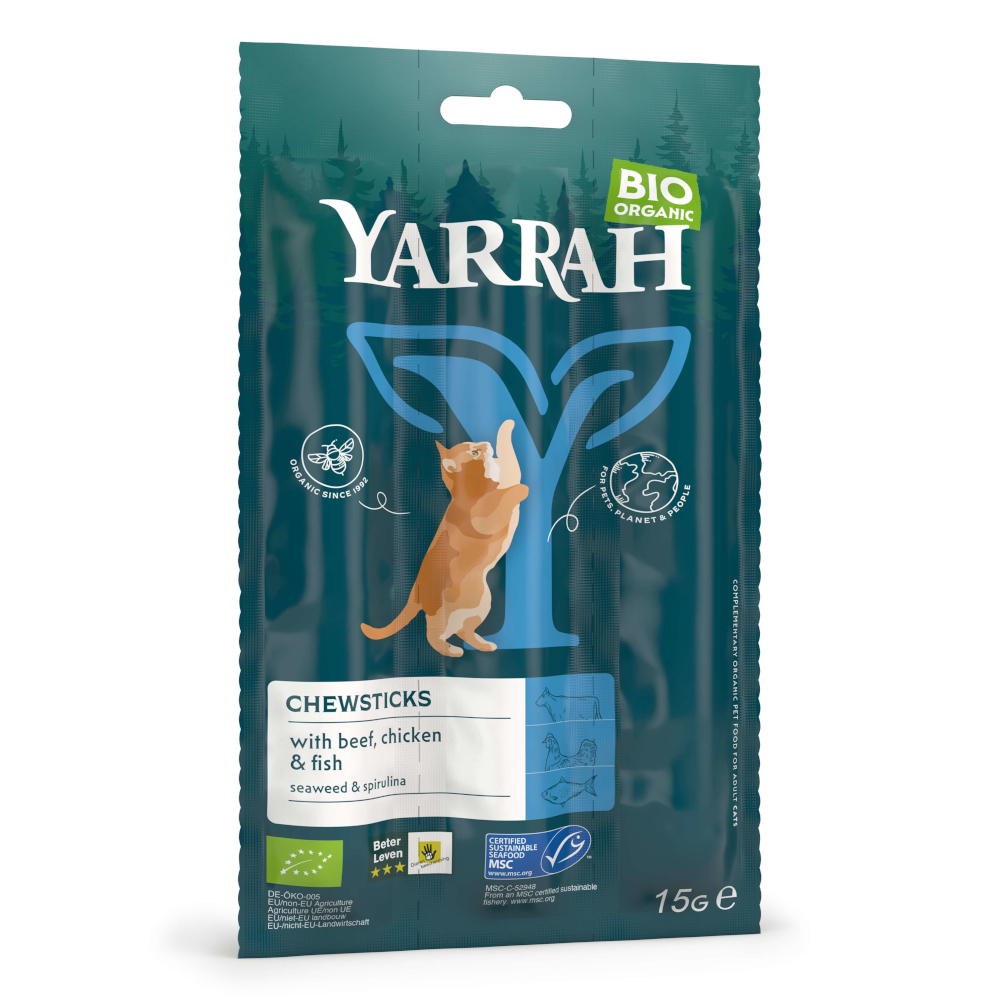 Yarrah Bio Chew Sticks, pałeczki do żucia dla kota - 18 sztuk