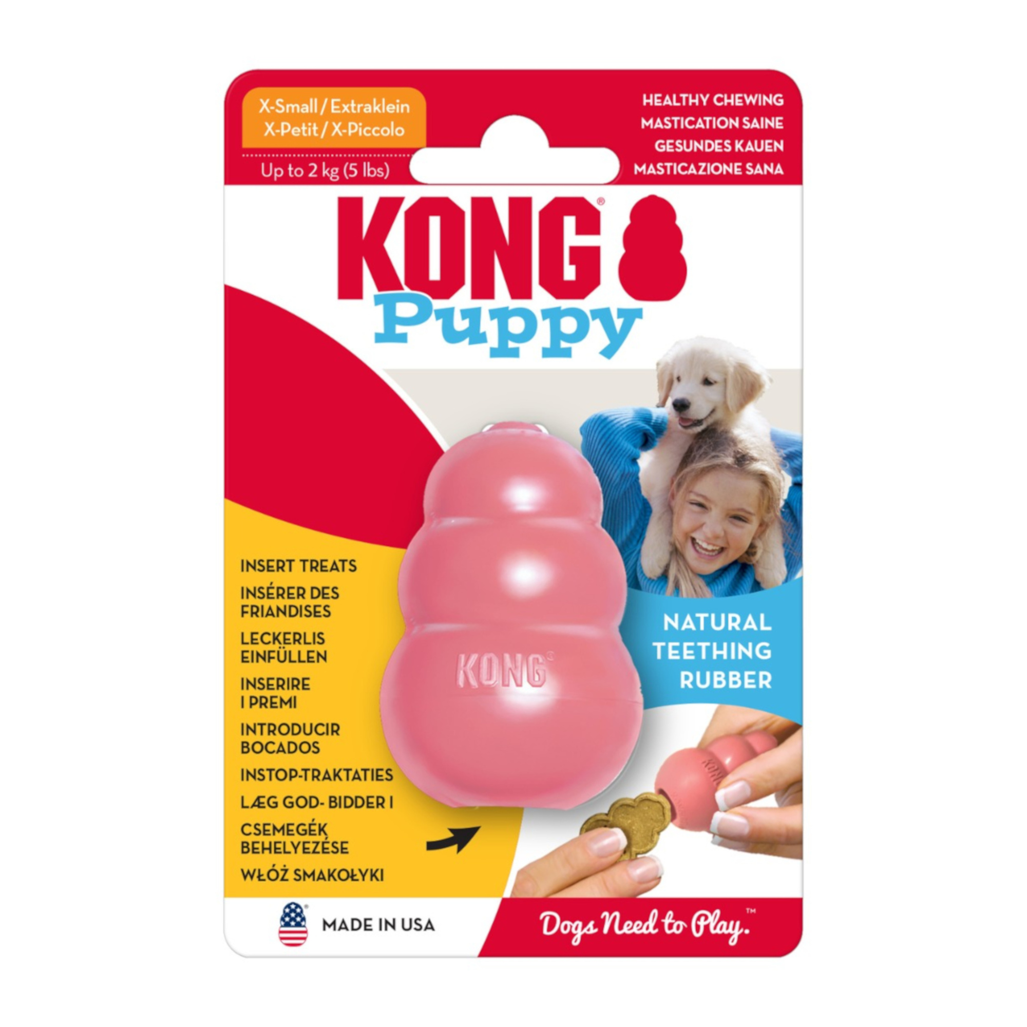 KONG Puppy - XS, różowy