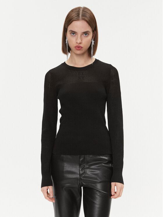 DKNY Sweter P3GSBK42 Czarny Regular Fit