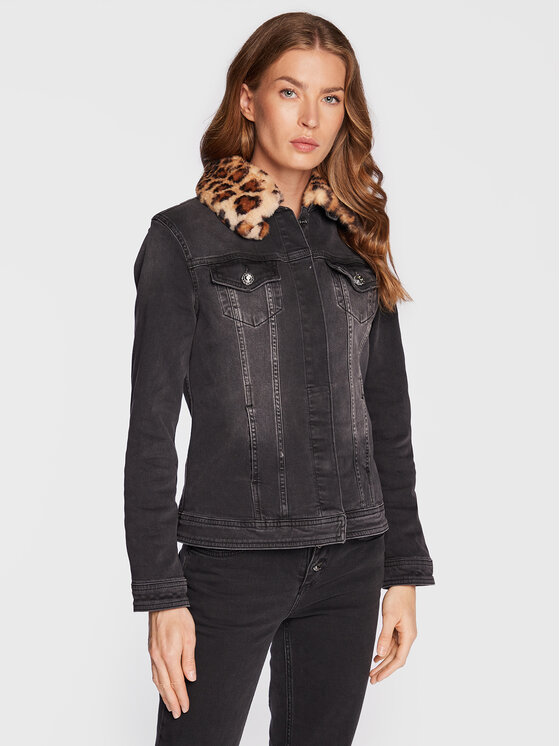 Liu Jo Kurtka jeansowa UF2069 D4391 Czarny Regular Fit