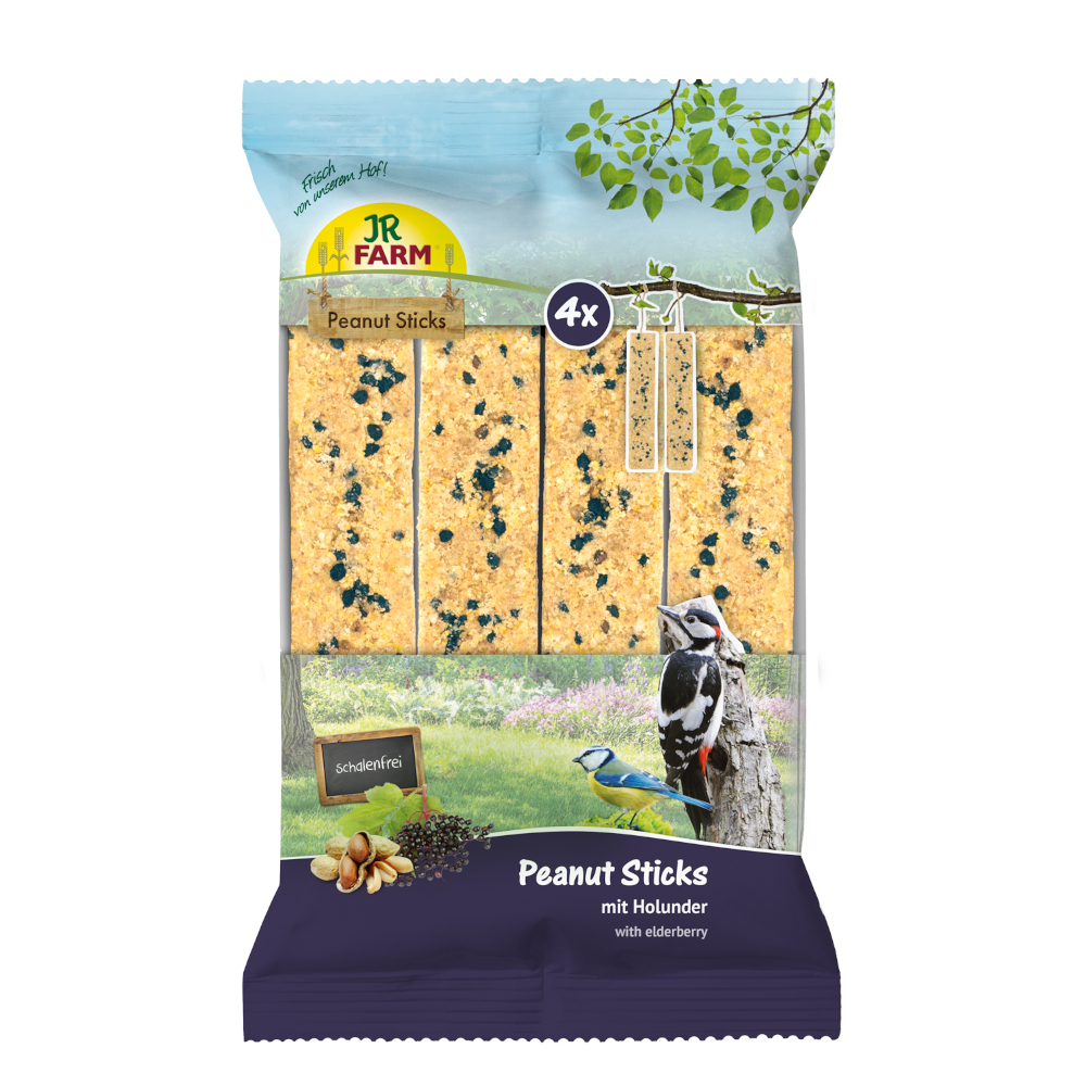 JR Farm 4x pałeczki orzechowe bez łupin, 640 g - Czarny bez