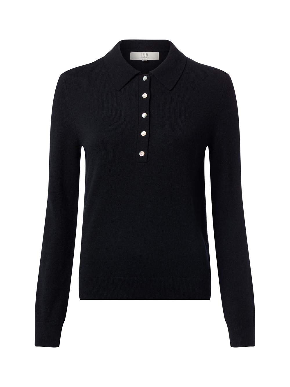 IPURI Damski sweter z dzianiny z zawartością wełny merynosów Kobiety Wełna merino czarny, XL