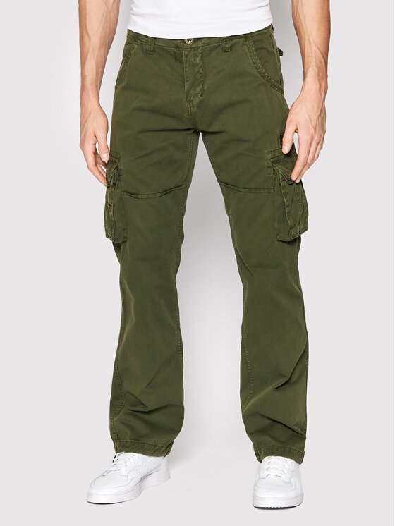 Alpha Industries Spodnie materiałowe Jet 101212 Zielony Straight Fit