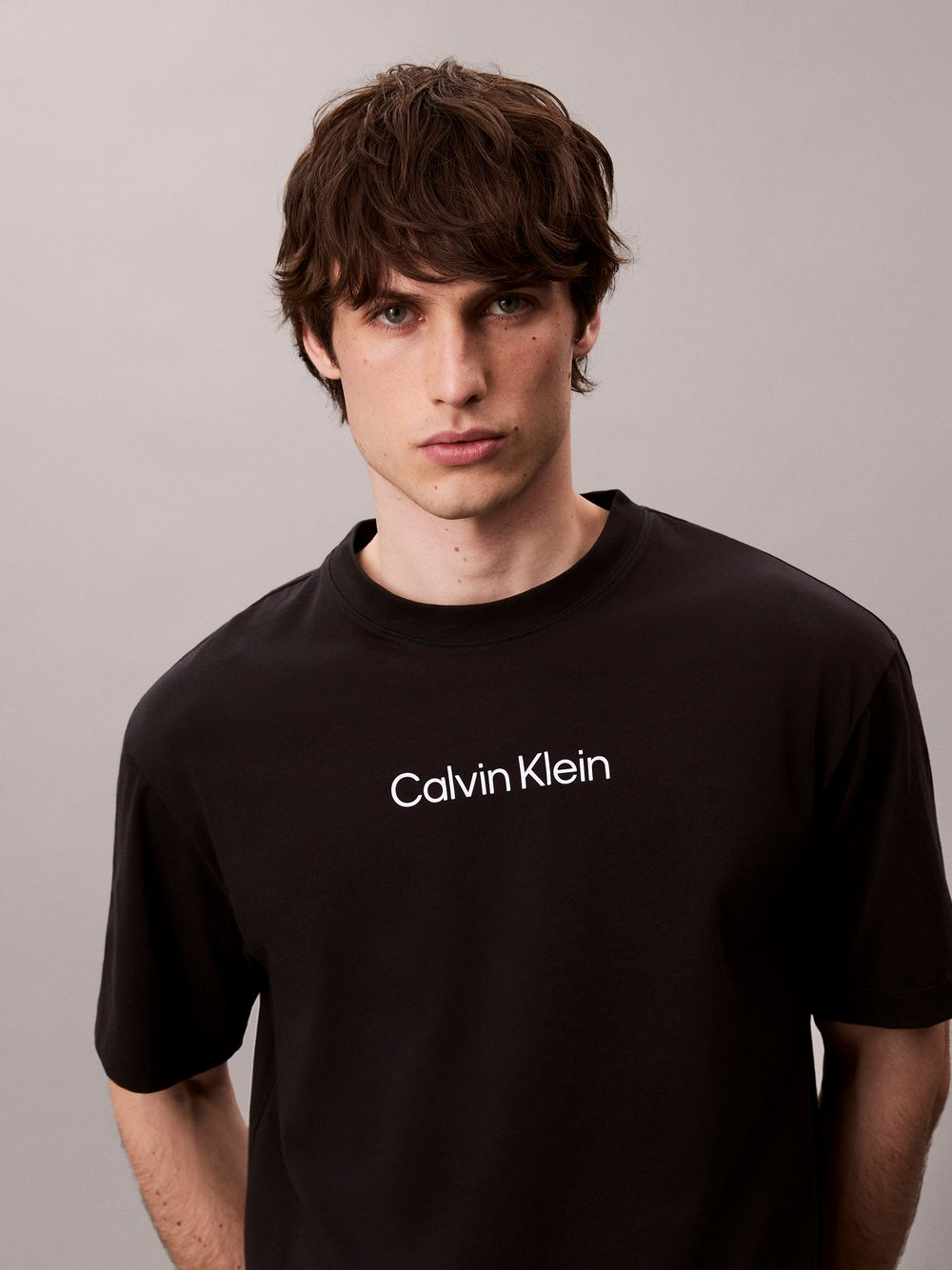 Calvin Klein Koszulka męska Mężczyźni Bawełna czarny, S